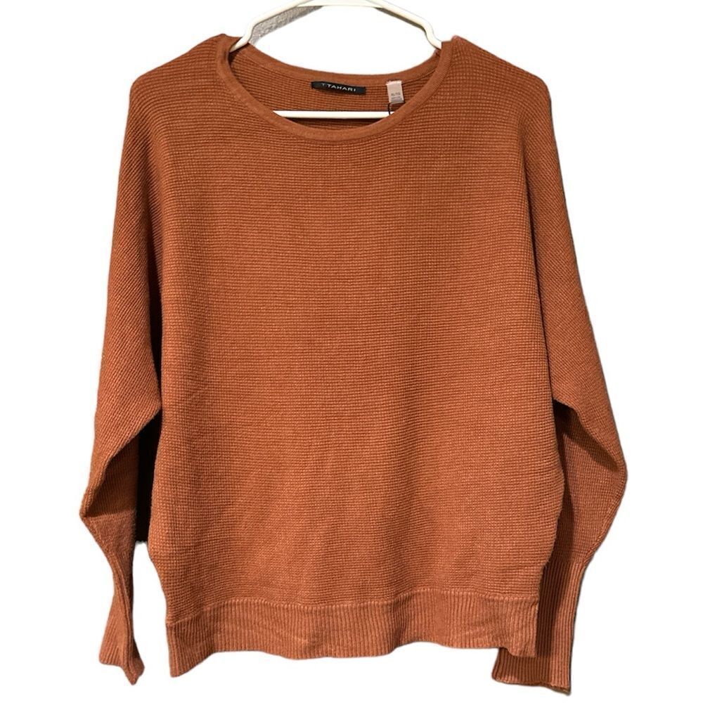 Tahari Burnt Orange Batwing Top Size XL